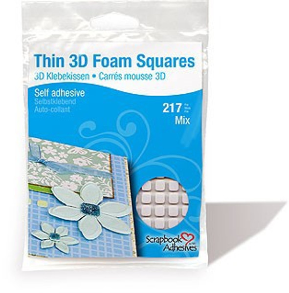 Scrapbook Adhesives: Thin 3D, White Foam Squares
