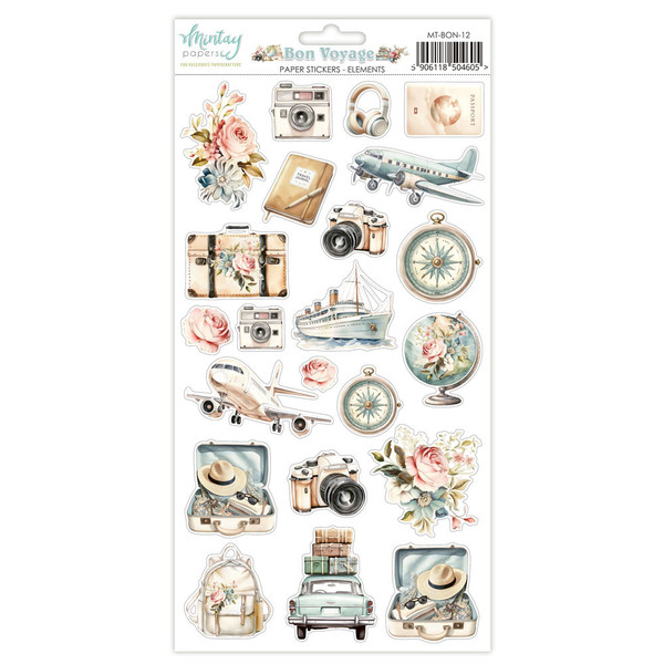 Mintay Papers: 6X12 Paper Stickers, Bon Voyage - Elements