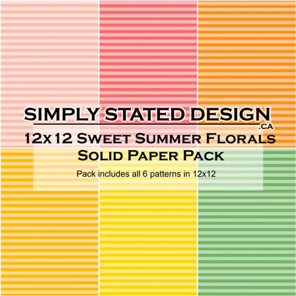 Simple Stated Design: Sweet Summer Florals 12x12 Solid Paper Pack