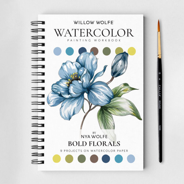 Willow Wolfe: Watercolour Workbook, Bold Florals