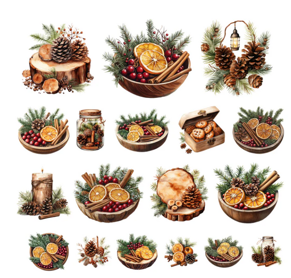 Simply Stated: Ephemera,Christmas Citrus Pinecones