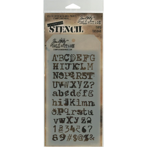 Tim Holtz: Layered Stencil, Typo