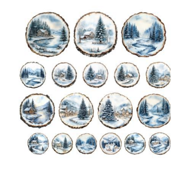 Simply Stated Design: Forever Frost Wood Slices Ephemera
