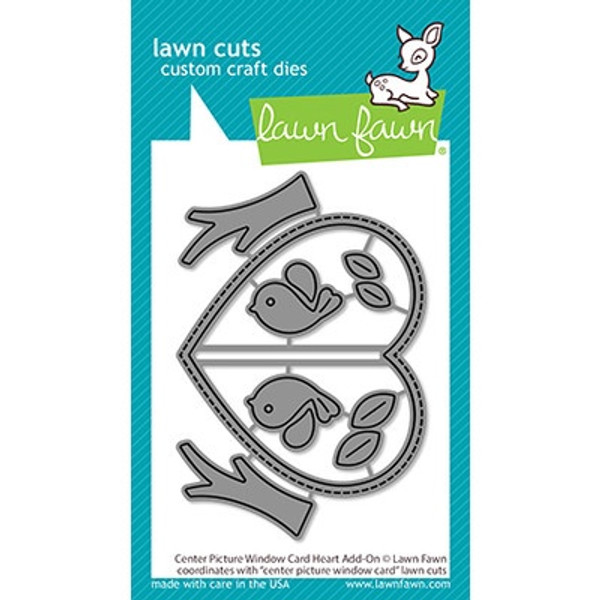 Lawn Fawn: Die Set, Centre Picture Window Card Heart Add-On