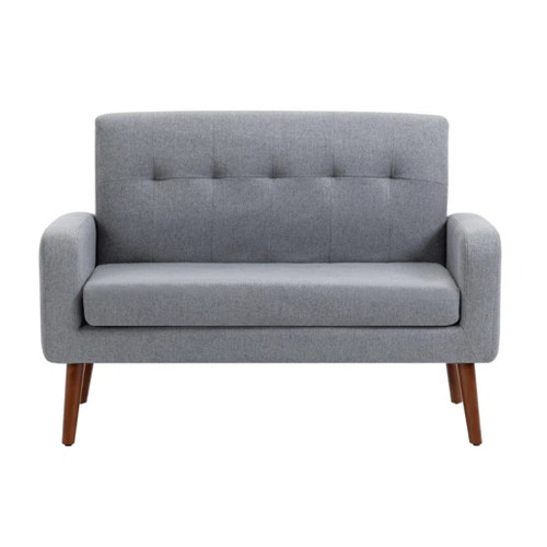 Ginnette 46" W Linen Upholstered Arm Loveseat