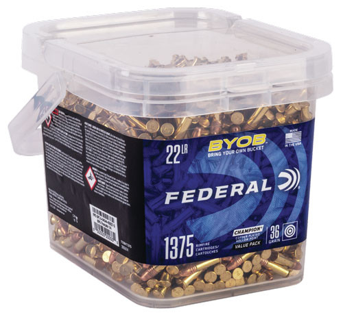 Federal Small Game Target BYOB Rimfire Ammo 22 LR 36 gr. Copper-Plated Hollow Point 1375 rd.