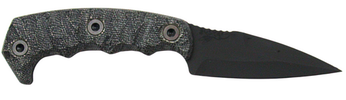 Half Face Blades Humint CPM S45VN 3" Fixed Blade Armor Blk Gray Micarta Handle