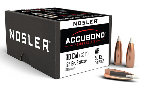 Nosler 52165 AccuBond 30Cal 125gr Spitzer Point 50/Box