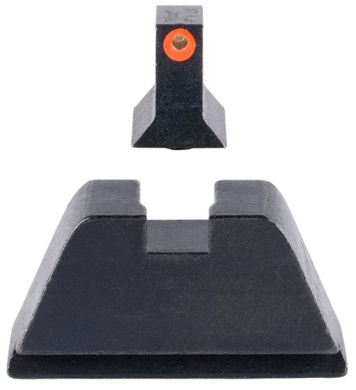 Trijicon GL201C601138 Suppressor/Optic Height Sights Green/Tritium Orange Outline Front Sight-Black/Blank Rear Sight Glock 17/17L/19/22 Standard Frame