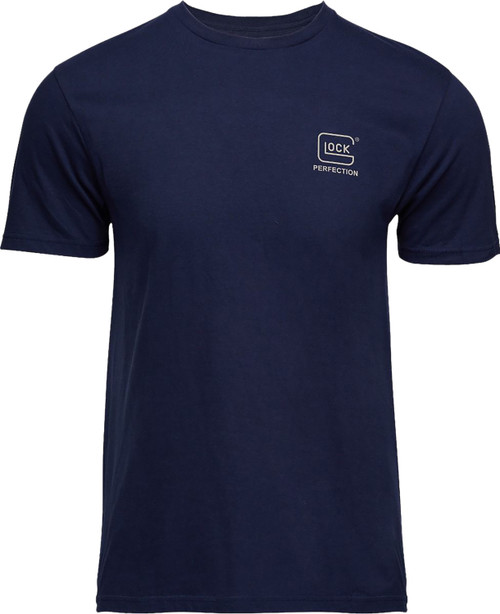 Glock AP96194 Glock Strong Tee Navy Ringspun Cotton Short Sleeve Medium