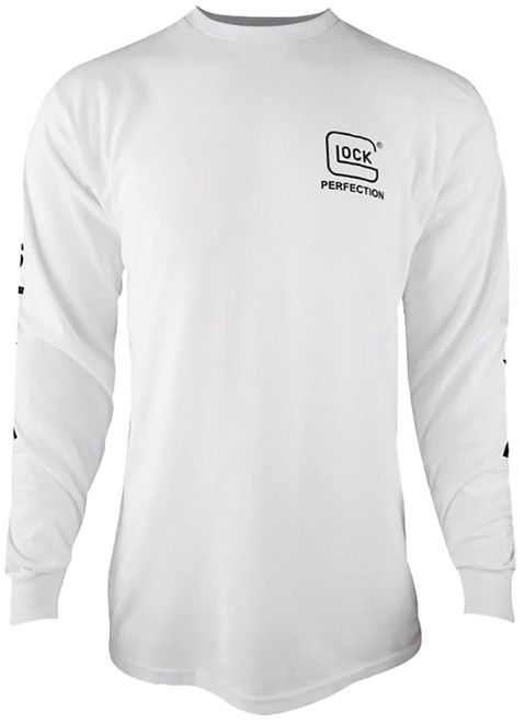 Glock AP96092 Perfection Long Sleeve Tee White Pre-Shrunk Cotton Long Sleeve Small
