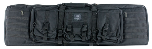 Bulldog BDT6043B BDT Tactical Double 43" Black Nylon, 3 Accessory Pockets, Deluxe Padded Backstraps, Lockable Zipper, Padded Internal Divider