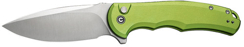 Civivi Knives C18026E-3 Praxis 3.75" Folding Drop Point Plain Satin Nitro-V Steel Blade, Lime Green Aluminum Handle