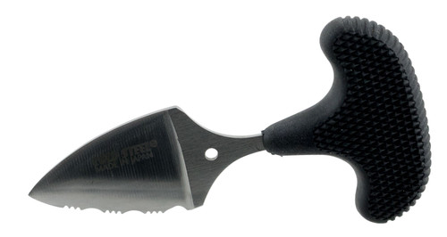 Cold Steel 43NS Mini Pal 1" Fixed Serrated Japanese AUS-8A SS Blade Black Synthetic Rubber Handle