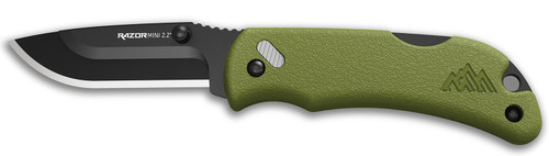 Outdoor Edge RMG222C RazorMini 2.20" Folding Plain 420J2 SS Blade OD Green ABS Polymer Handle