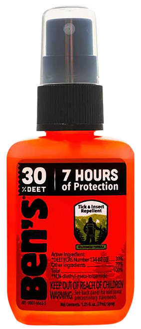 Ben's 00067190 30 Odorless Scent Spray Repels Ticks & Biting Insects 1.25 oz Effective Up to 8 hrs