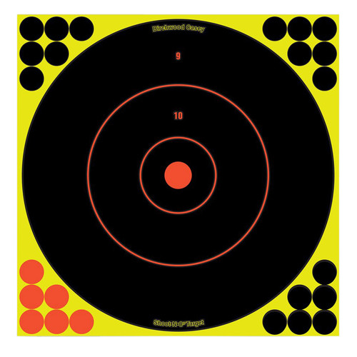 Birchwood Casey 34022 Shoot-N-C 12" Reactive Bullseye Self-Adhesive Paper Target 12-Pack