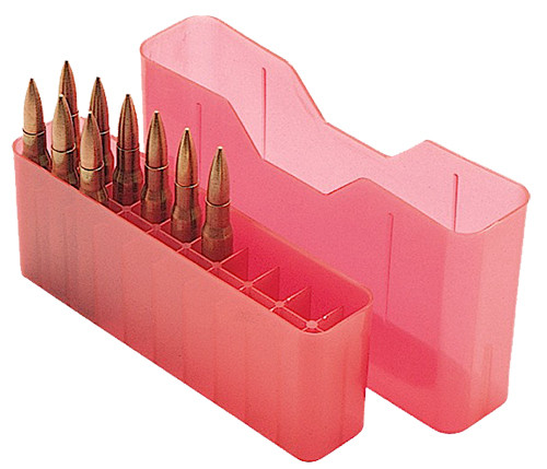 MTM Case-Gard J20L29 Slip-Top Ammo Box Multi-Caliber Clear Red Polypropylene 20rd