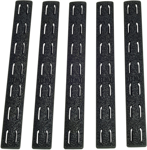 BCM KMRRPBLK5 Rail Panel Kit AR Platform KeyMod 5.55" Black Polymer 5 Pack
