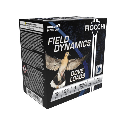 Fiocchi 12 Gauge 12GT8 Field Dynamics Dove & Quail 2.75" 1oz 8 Shot
