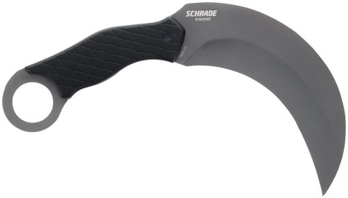 SCHRADE KNIFE BONEYARD 5.2" FIXED KARAMBIT MATTE SS/BLACK