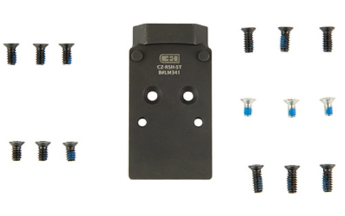 C&H Precision V4, Optic Mounting Plate, Fits Optic Ready CZ P-10, Trijicon RMR/SRO/RCR, Holosun 407C/507C/507Comp/508T & C&H EDC-XL/Comp, Anodized Finish, Black CZ-RSH-ST