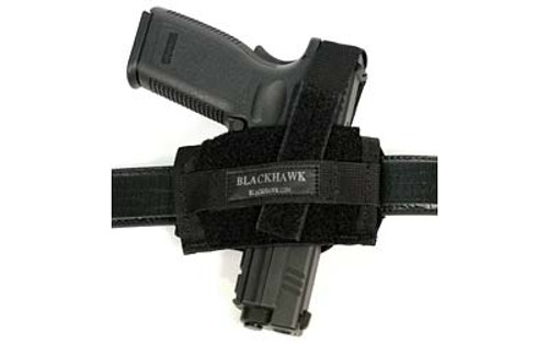 BLACKHAWK Flat Belt Holster, Fits Medium Revolvers, Ambidextrous, Black 40FB02BK