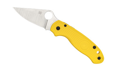 Spyderco Para 3 Lightweight, Folding Knife, Plain Edge, Yellow FRN Handle, Satin Finish, Silver, 2.92" Blade Length, CPM Magnacut Steel C223PYL