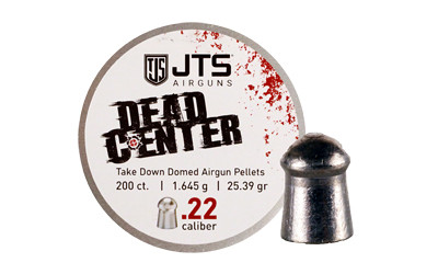 JTS Group Dead Center, .22 Caliber Pellets, Domed Tip, 25.39 Grain, 200 Per Tin JAC113