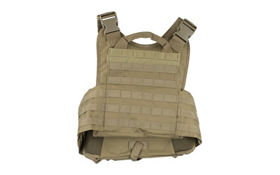 NcSTAR CVPCV2924T Tan Adjustable Plate Carrier Vest with MOLLE Webbing, Fits 10x12 Hard Plates