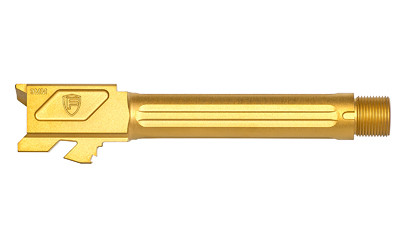 Fortis Manufacturing, Inc. Match Grade Barrel, For Glock, 9MM, 4.5", Threaded, Fits Glock 19 Gen 1-5 and 19X, Gold TiN Finish FM-G19-TB-TiN