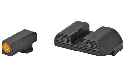 GLOCK Bold Sights By Ameriglo, Night Sight, .165" Front For GLOCK GEN3 and GEN4 20/21/29/30/31/32/36/40/41, Green Tritium with Orange Outline 47283