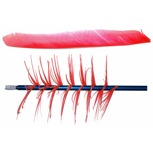 Trueflight Red RW Spiral Wrap Flu-Flu Arrow Feathers 100 pk.