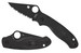 Spyderco C223PBBK Para 3 Lightweight 2.92" Folding Plain Black DLC CTS BD1N SS Blade/Black Textured FRN Handle Includes Pocket Clip