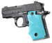 Hogue Rubber Grip with Finger Grooves for SIG Sauer P238 - Aqua