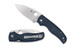 Spyderco Shaman, Folding Knife, 3.58" Drop Point Blade, CPM SPY27 Blade Steel, 8.31" Overall Length, Compression Lock, Satin Finish, Silver, Blue G-10 Handle C229GPCBL