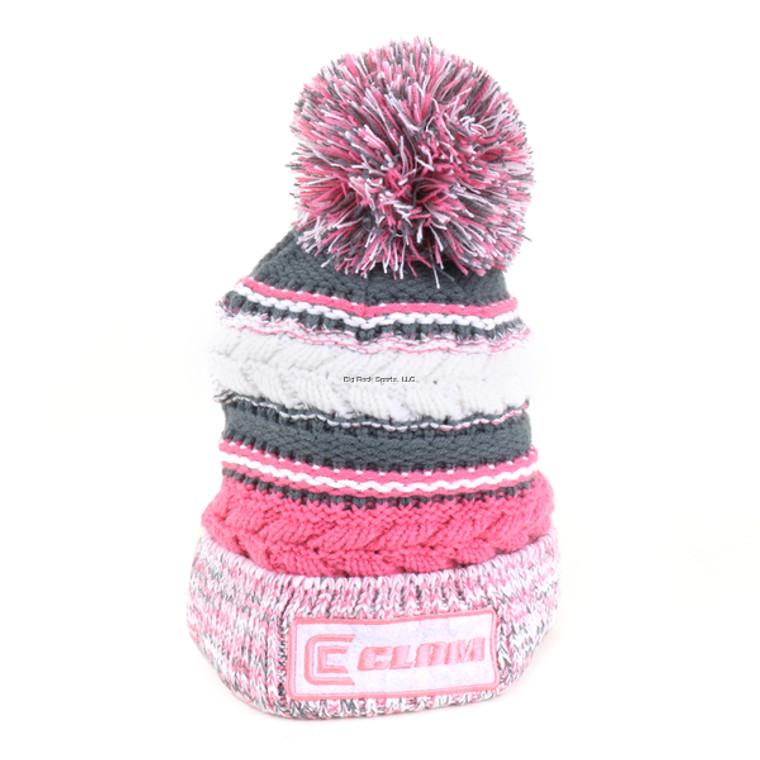 Clam Outdoors Pink Knit Stocking Pom Hat