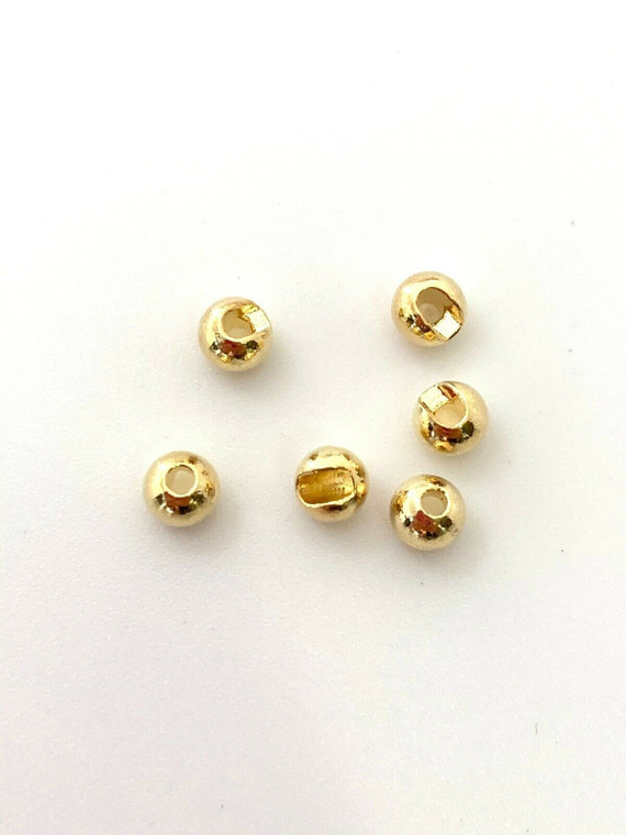 Slotted Tungsten Bead 50 Pack Gold