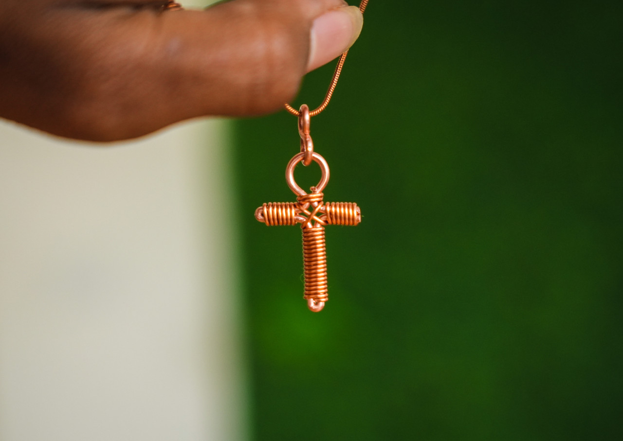 Mini Copper Ankh Necklace, Pure Copper. Egyptian Symbol. 100