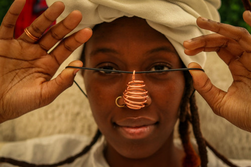 Spiral Copper Crystal Cage | Leather Necklace | Adjustable 