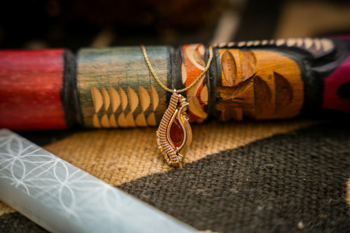 14k Gold Filled Pendant + Chain, Sunstone Grade AAA | Red~Orange, Confidence, Leadership, Positive Energy, Creativity, Life Force Energy.