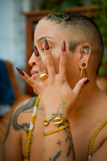 Gold Plated Brass Ring ~ Stylish Design, Golden Shine, Statement Piece. Perfect for any occasion | Adjustable Sizes 7-10