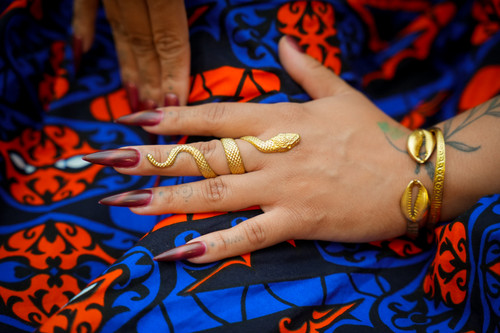 Brass Snake Wrap Ring ~ Stylish Design, Golden Shine, Statement Piece. Symbol of Rebirth + Growth | Adjustable Sizes 6-8