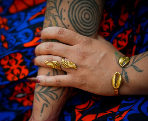 Brass Ring ~ Angel Wings. Unique Ring. Adjustable Sizes 6-9