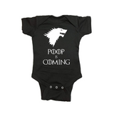 Game of Thrones Baby One Piece "Poop is Coming" Bodysuit—Support Your King of The North With Their Battle In The South