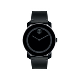 Movado 'Bold' Leather Strap Watch—Movado's Signature Museum Dot Shines At 12 O'clock On The Sleek Black Dial Of A Minimalist Round Watch Set On A Rich Colorado Leather Strap