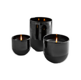 West Elm Two-Toned Black Glass Candles