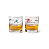 Female Literature Rocks Glasses—Featuring the First Edition Inside Covers and Opening Lines of Two Iconic Feminist Narratives—Jane Austen's Pride and Prejudice and Charlotte Brontë's Jane Eyre—This Set of Glasses Is Toast-Worthy, to Say the Least