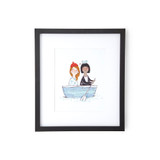Custom Love Boat Portrait—Customize Melanie Ponchot's Endearing Portrait of Two Partners Who Have Chosen to Navigate Life Together
