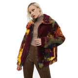 Jaded London Autumnal Rainbow Fleece Borg Jacket